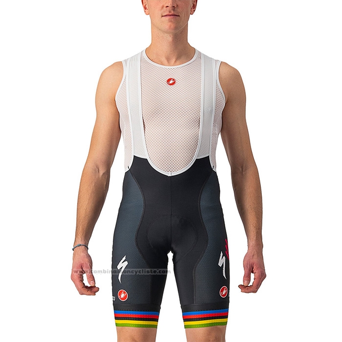 2022 Maillot Cyclisme Uci Deceuninck Quick Step Blanc Manches Courtes et Cuissard